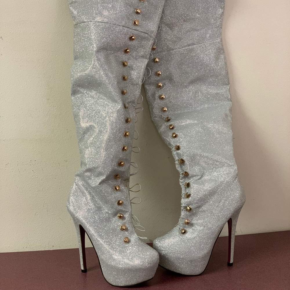 Nikky knee high sparkly boots